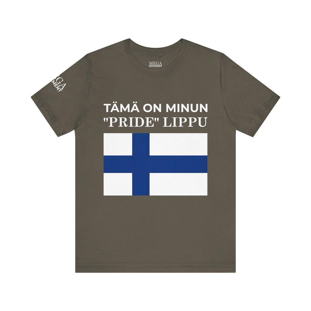 Finland Pride Flag Tee, Unisex Jersey T-Shirt for Patriot Pride, Finnish Pride Apparel, Comfortable Casual Wear, Statement Clothing - Mega Movement