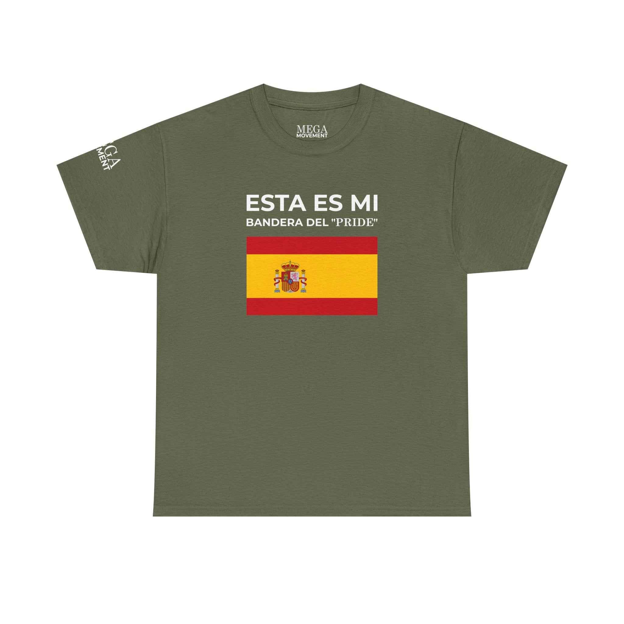 Spain Flag Graphic Tee ( Small Print ) — "Esta Es Mi Bandera del 'Pride'" Spanish Pride T-Shirt