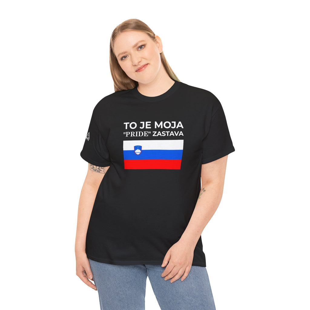 Slovenia Flag Tee ( Small Print ) — "To Je Moja Pride Zastava" Patriotic T-Shirt