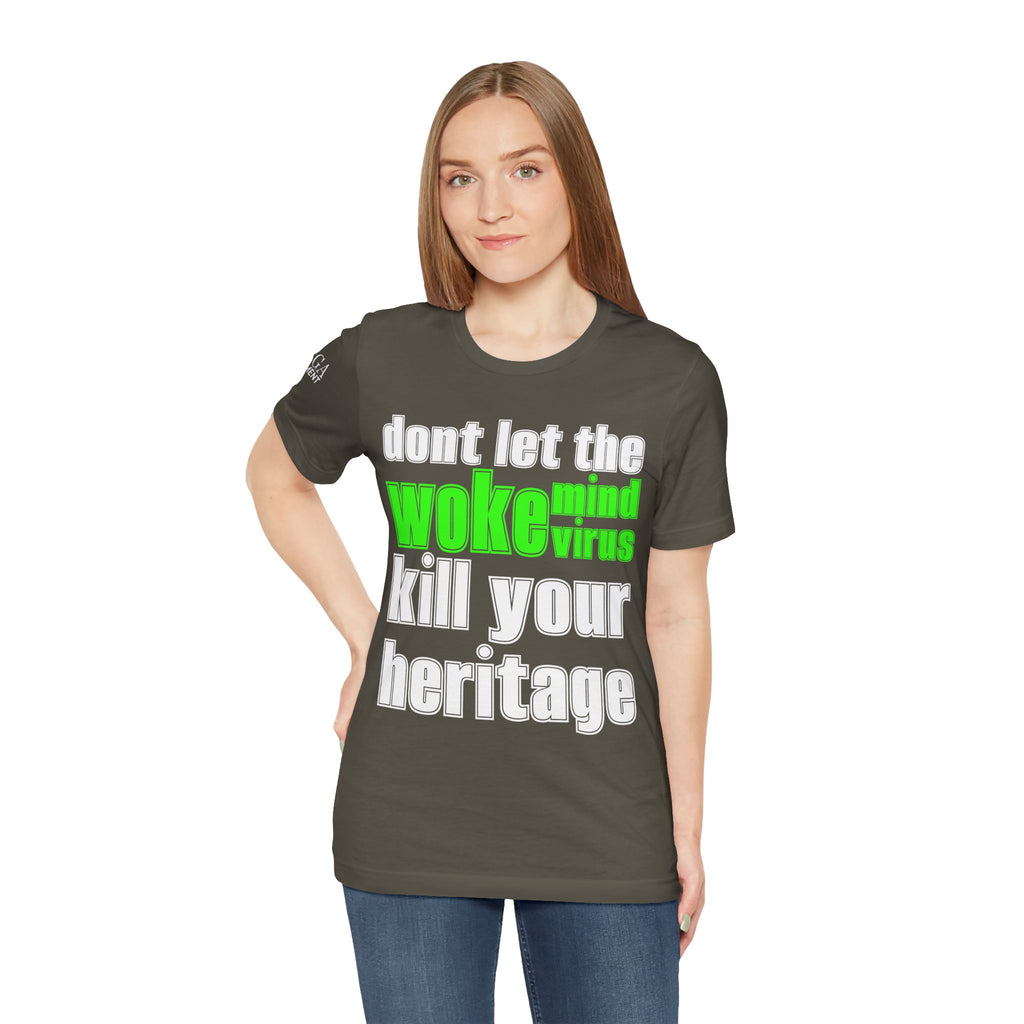 Woke Mind Virus Tee, Unisex Jersey Tee, Funny Statement T-Shirt, Gift for Activists, Casual Wear, Heritage Pride Shirt - Mega Movement