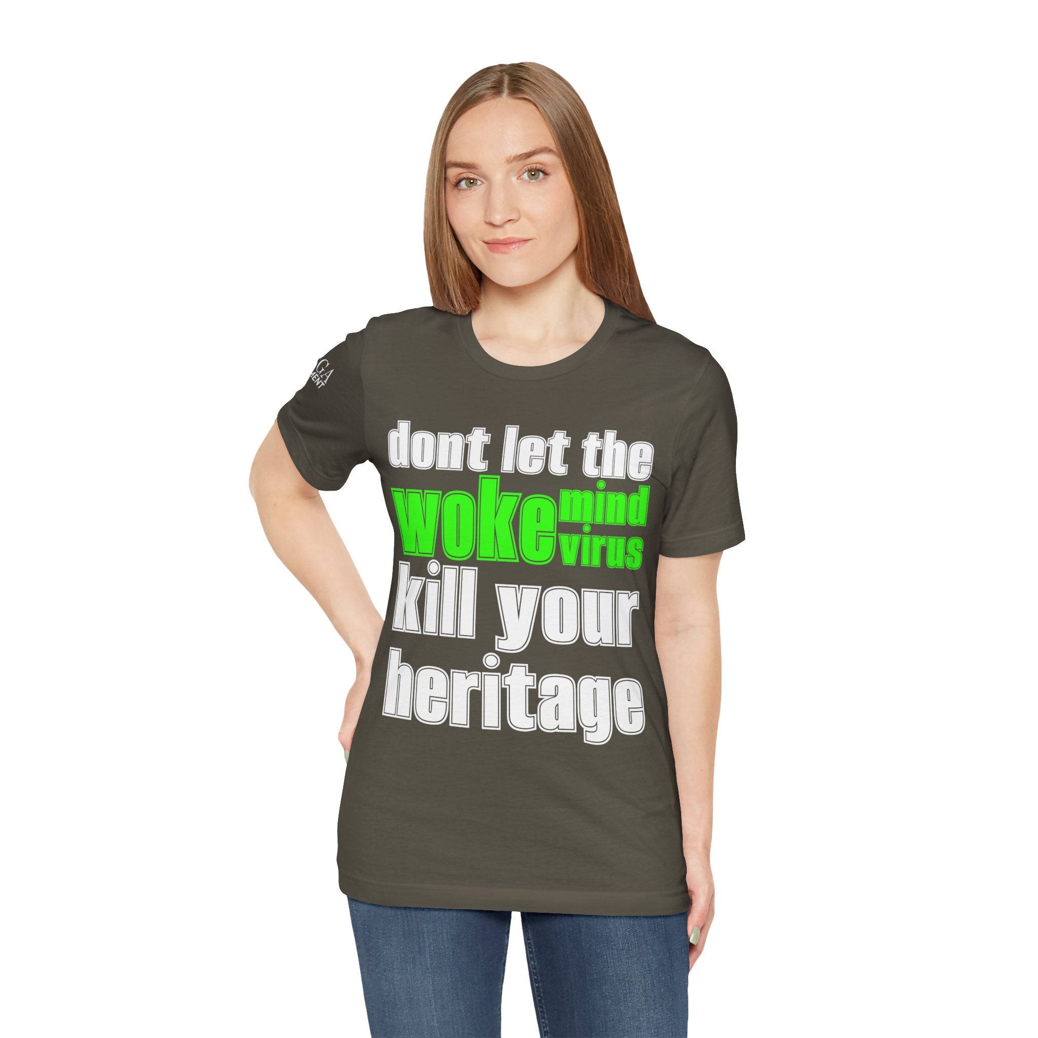 Woke Mind Virus Tee, Unisex Jersey Tee, Funny Statement T-Shirt, Gift for Activists, Casual Wear, Heritage Pride Shirt - Mega Movement