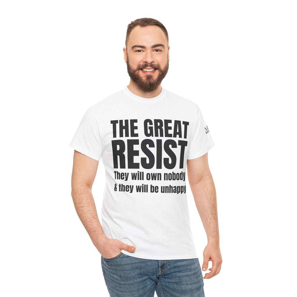 The Great Resist Casual Unisex Heavy Cotton Tee – Stand Against the W.E.F. Agenda - Mega Movement