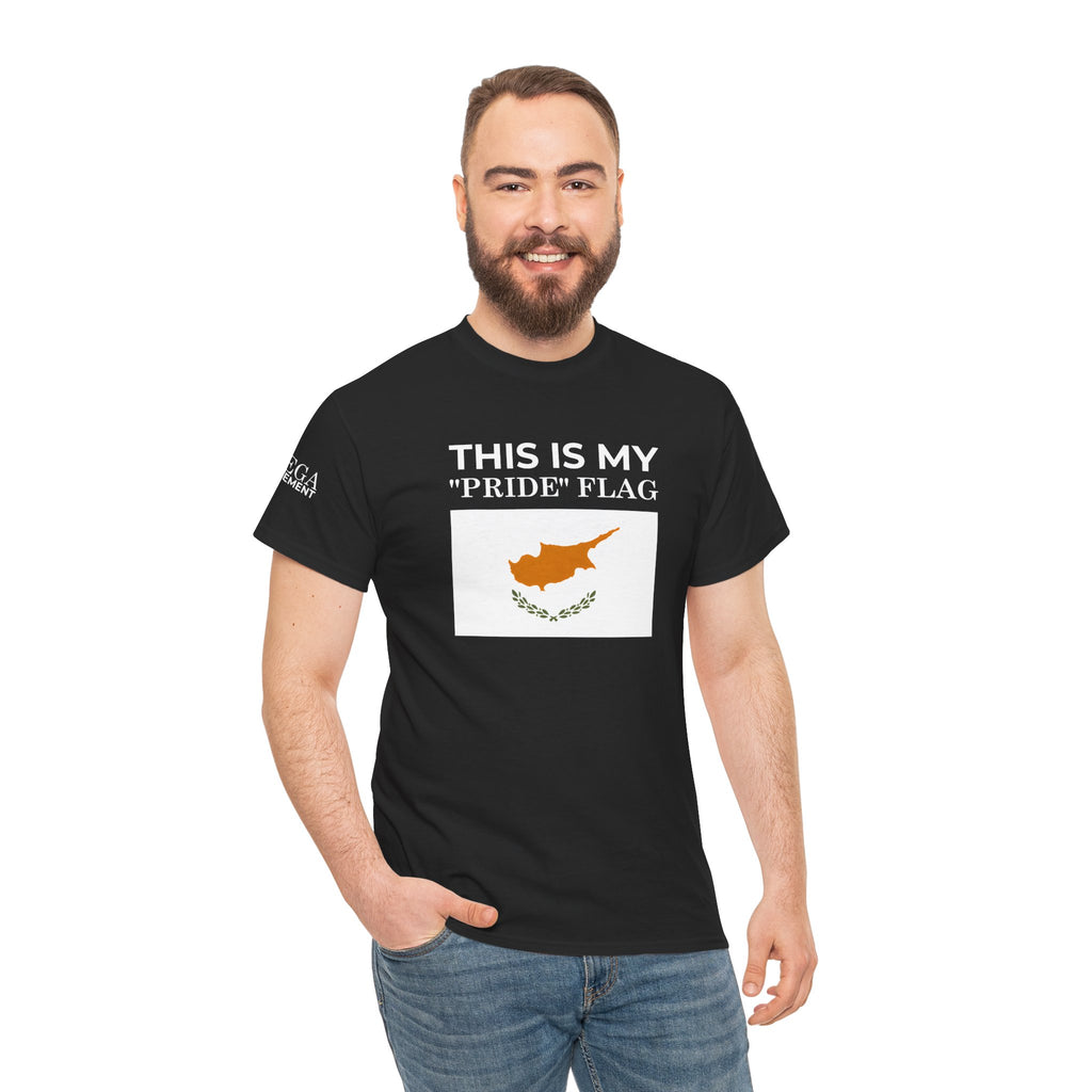 Cyprus Flag Tee ( Small Print ) - "This Is My 'Pride' Flag" Patriotic Cotton T-Shirt