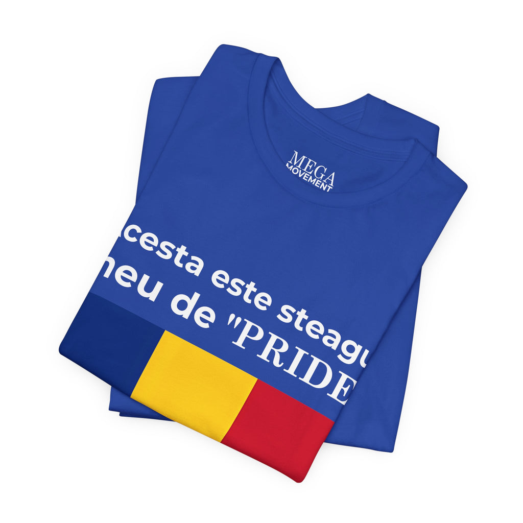 Romania Pride Flag Unisex Tee, Black Short Sleeve Shirt, Comfortable Casual Wear - Mega Movement