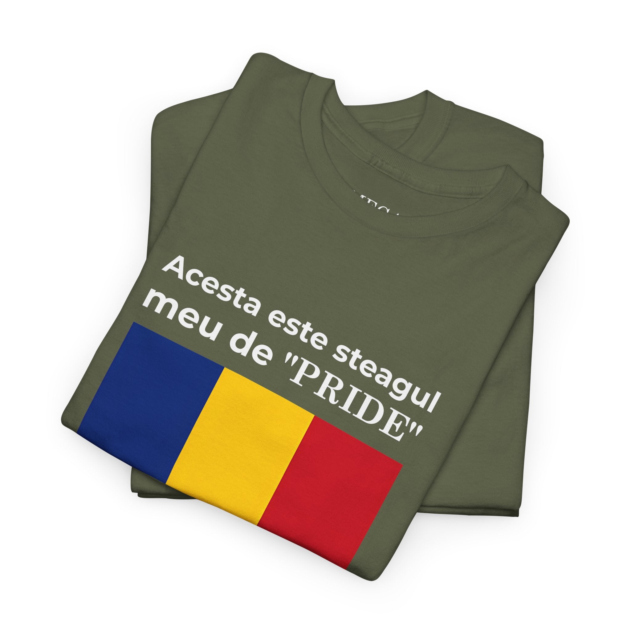 Romanian Flag Tee ( Small Print ) — "Acesta este steagul meu de 'PRIDE'" Cotton Shirt