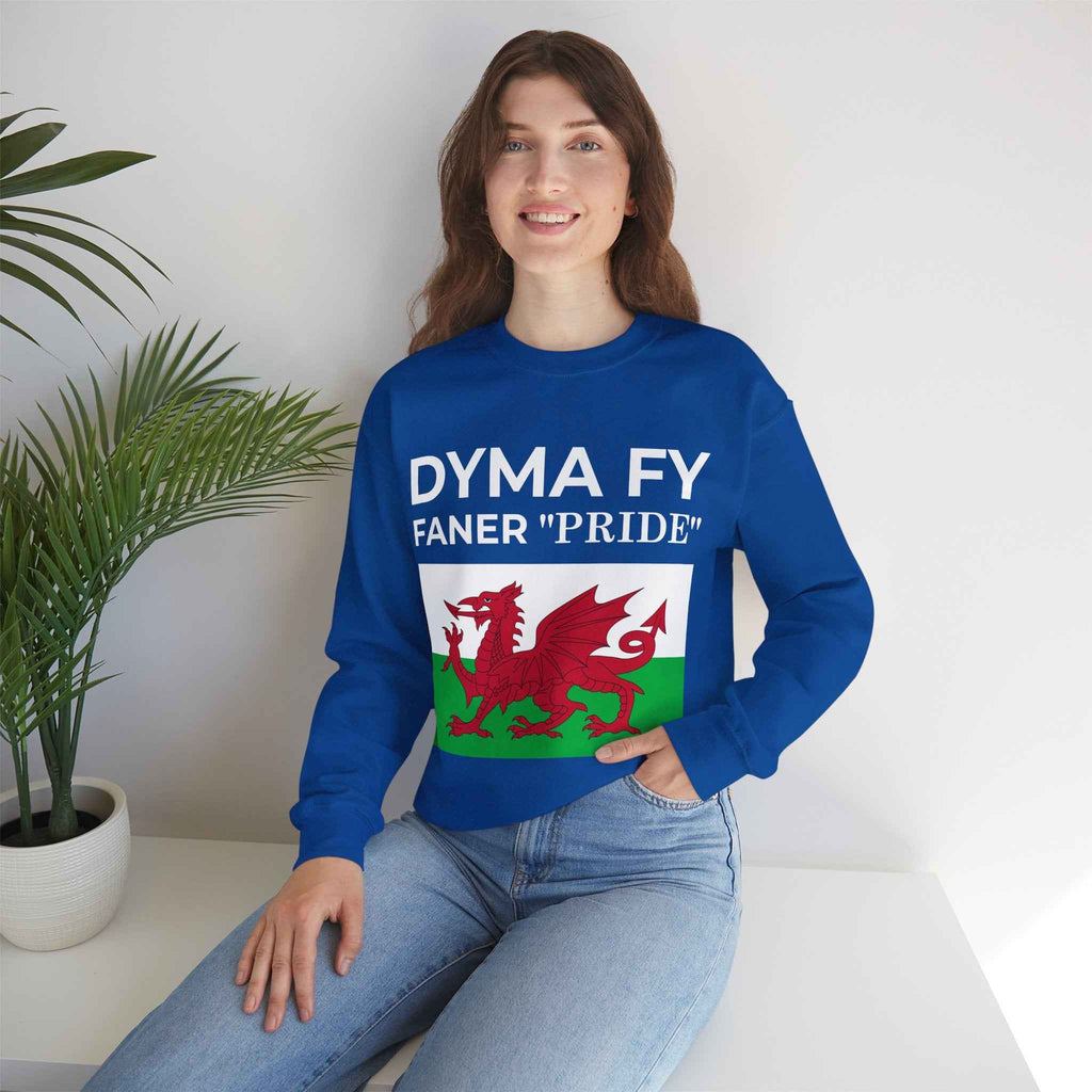 Welsh Pride Sweatshirt for Welsh Heritage Lovers, Unisex Cozy Crewneck, Perfect for Celebrations, Gifts, Casual Wear, Dyma Fy Design