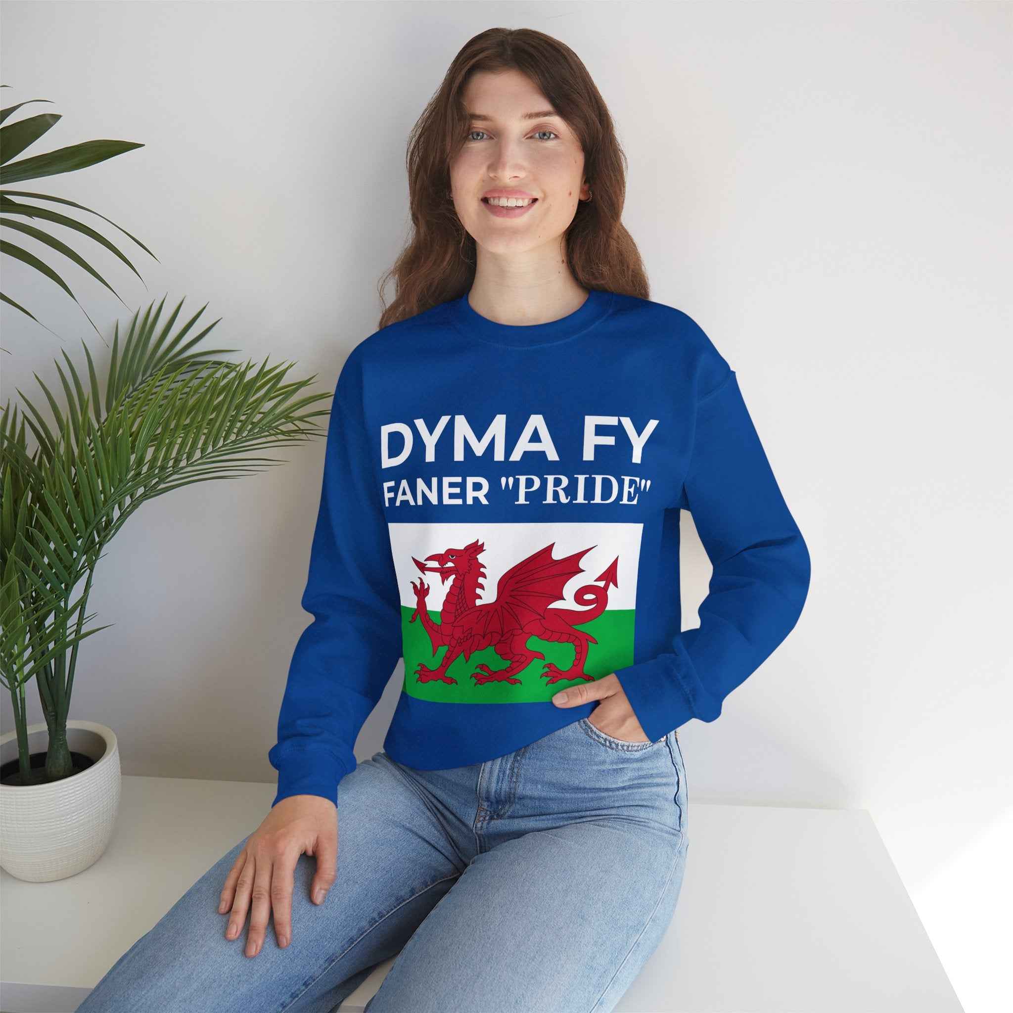 Welsh Pride Sweatshirt for Welsh Heritage Lovers, Unisex Cozy Crewneck, Perfect for Celebrations, Gifts, Casual Wear, Dyma Fy Design