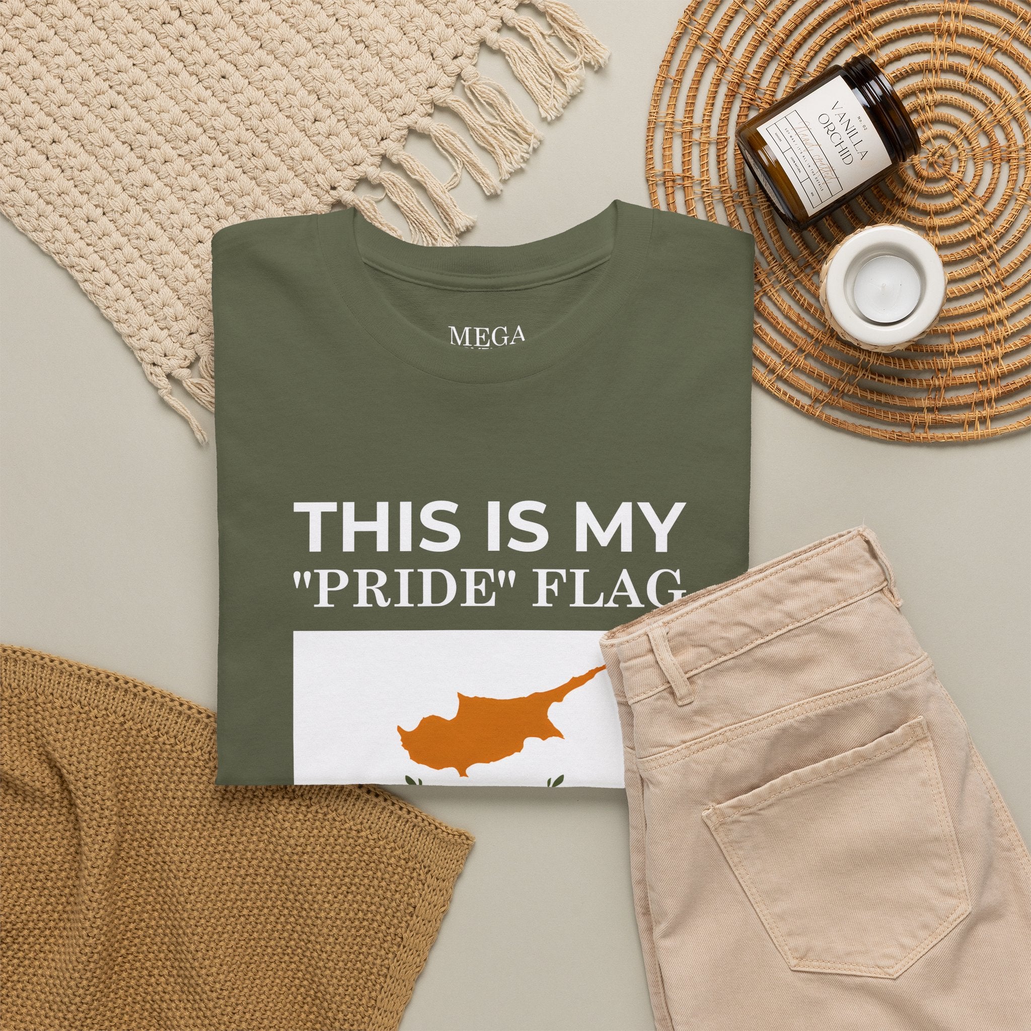 Cyprus Flag Tee ( Small Print ) - "This Is My 'Pride' Flag" Patriotic Cotton T-Shirt