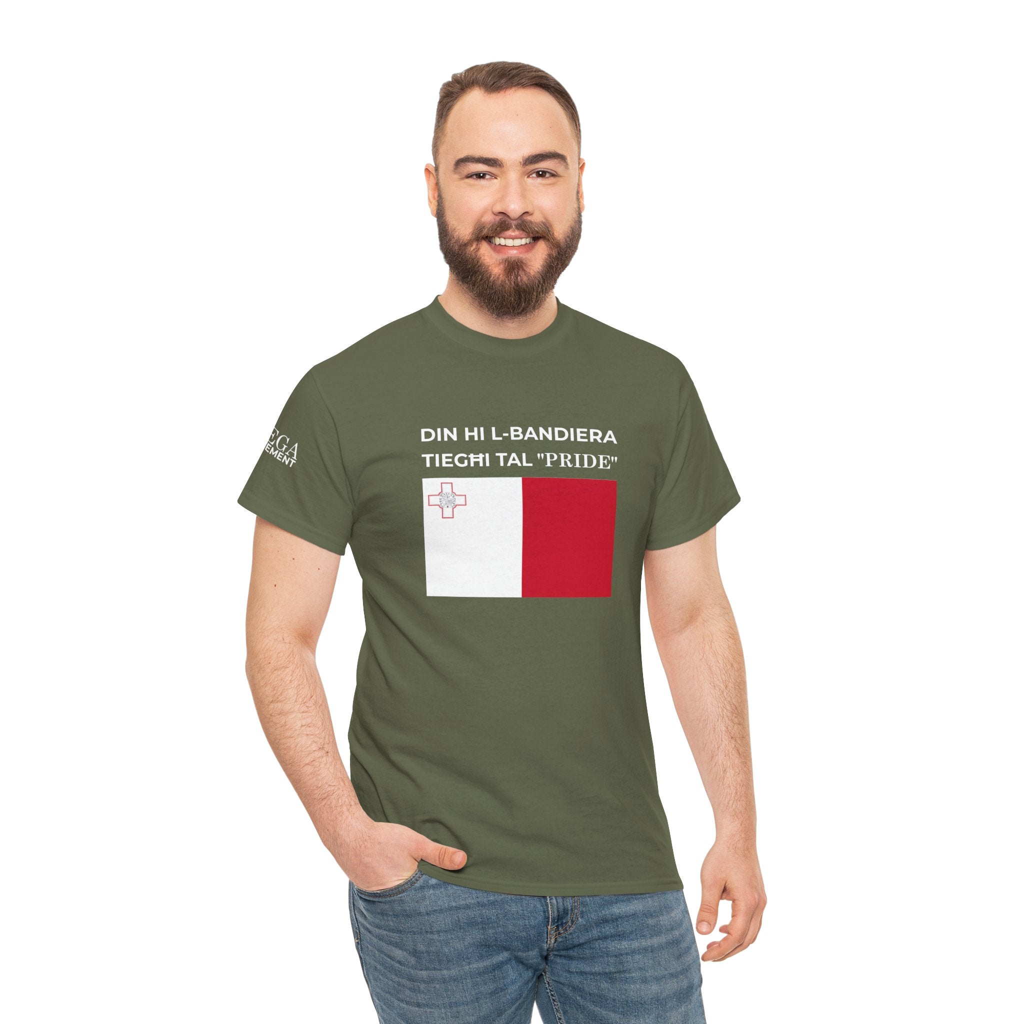 Malta Flag "Din Hi l-Bandiera Tieghi Tal 'Pride'" T-Shirt ( Small Print )