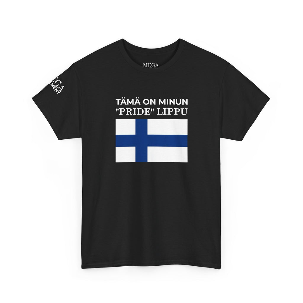 Finnish Flag T‑Shirt ( Small Print ) — “Tämä on minun 'pride' lippu” Patriotic Tee