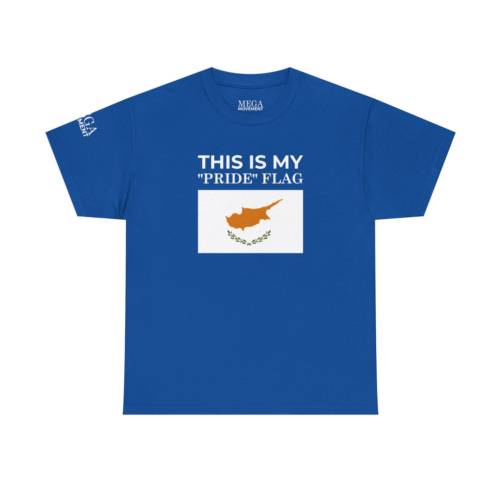 Cyprus Flag Tee ( Small Print ) - "This Is My 'Pride' Flag" Patriotic Cotton T-Shirt