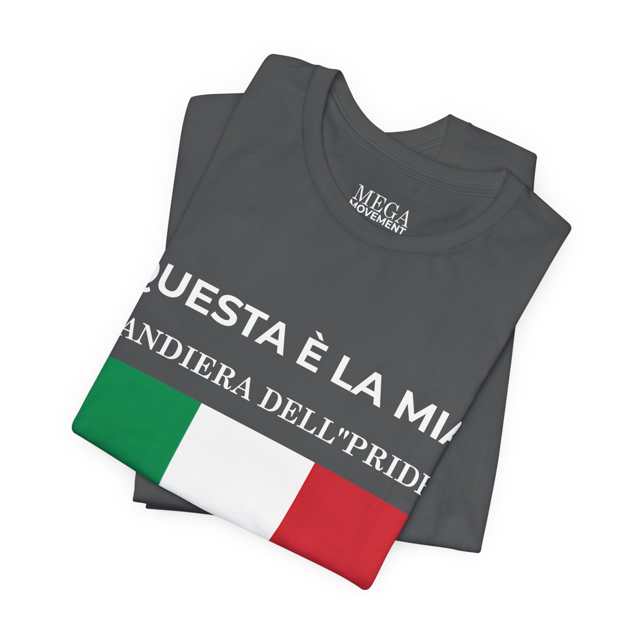 Italian Pride Flag Tee, Unisex Short Sleeve Shirt for Patriots, Patriot Apparel, Casual Wear, Gift Idea - Mega Movement