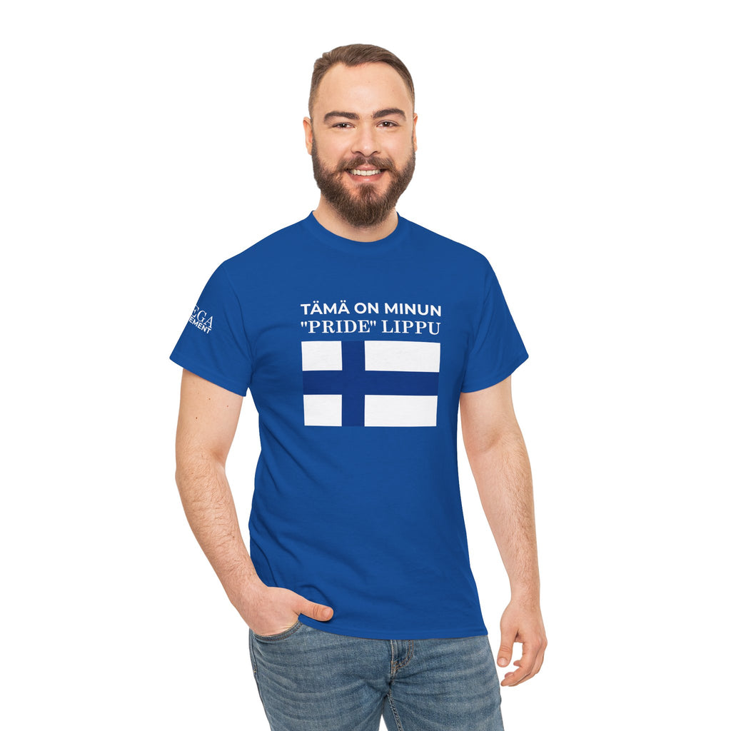 Finnish Flag T‑Shirt ( Small Print ) — “Tämä on minun 'pride' lippu” Patriotic Tee