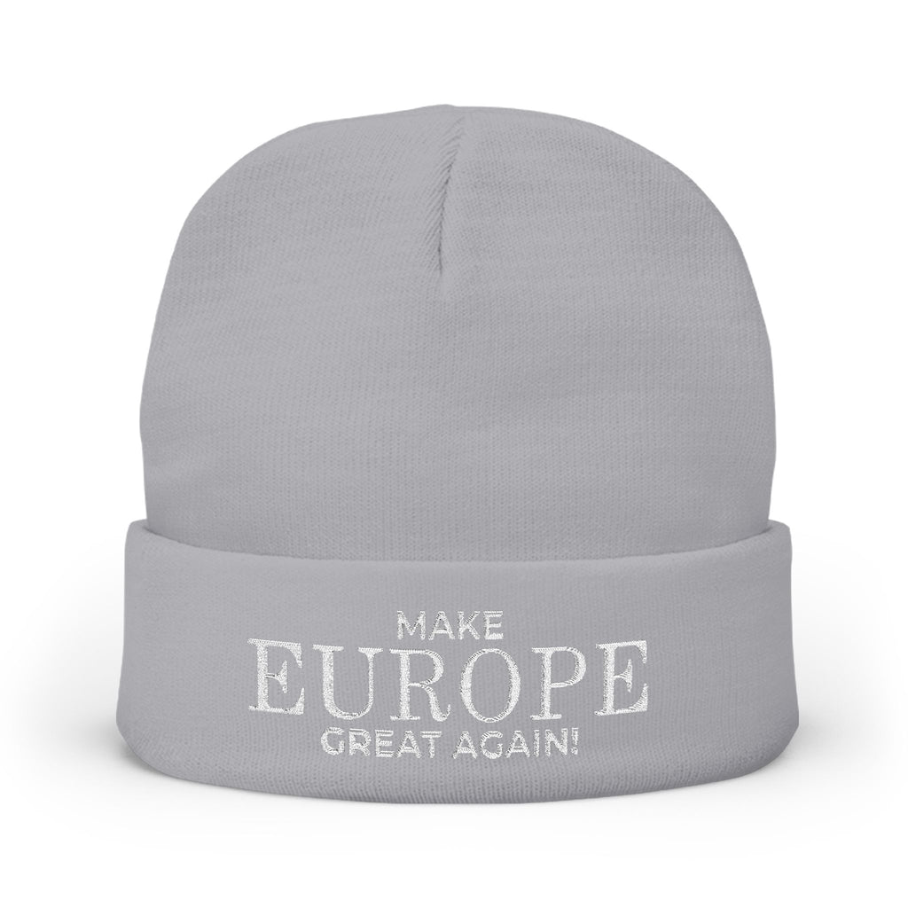 Stylish Knit Beanie - 'Make Europe Great Again' | Embroidered Cap for Winter Fashion, Gifting, Casual Wear, Travel, Trendy Accessories - Mega Movement