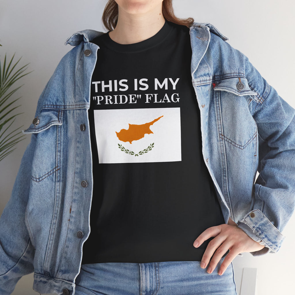 Cyprus Flag Tee ( Small Print ) - "This Is My 'Pride' Flag" Patriotic Cotton T-Shirt