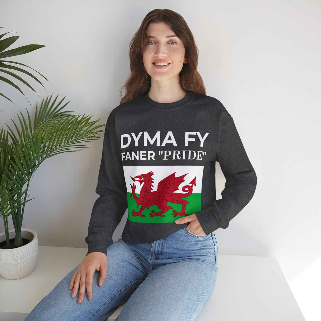 Welsh Pride Sweatshirt for Welsh Heritage Lovers, Unisex Cozy Crewneck, Perfect for Celebrations, Gifts, Casual Wear, Dyma Fy Design