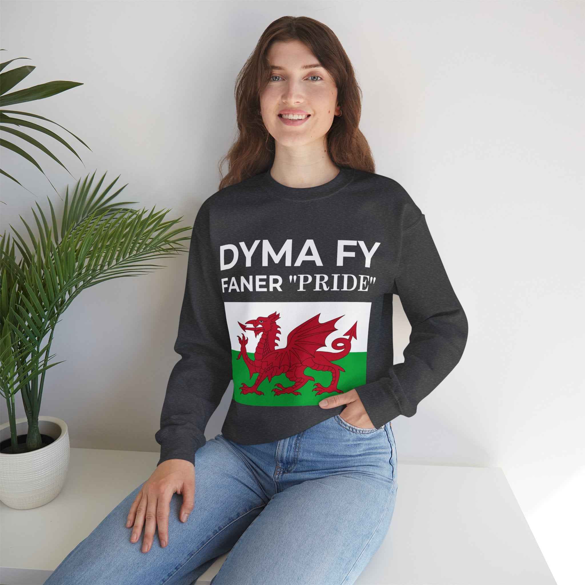 Welsh Pride Sweatshirt for Welsh Heritage Lovers, Unisex Cozy Crewneck, Perfect for Celebrations, Gifts, Casual Wear, Dyma Fy Design