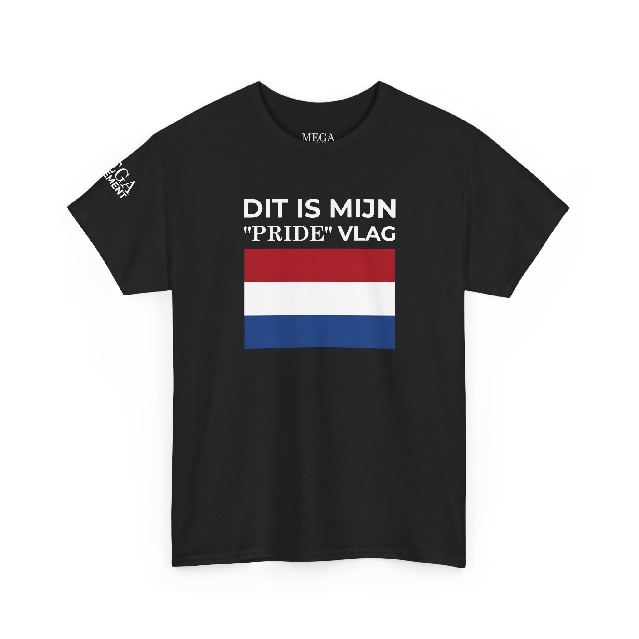 Dutch Pride Flag T-Shirt ( Small Print ) — "Dit Is Mijn 'Pride' Vlag" Cotton Tee