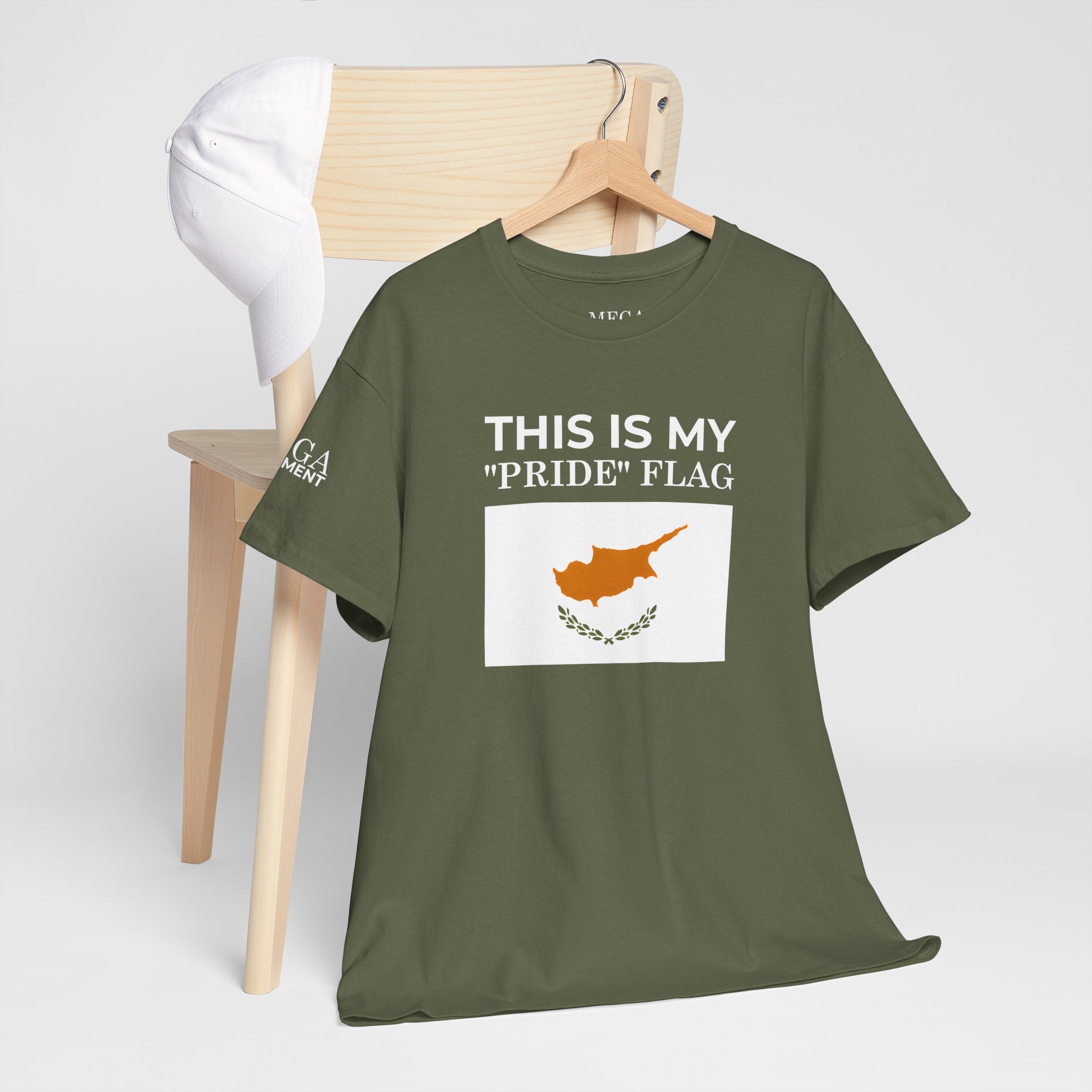 Cyprus Flag Tee ( Small Print ) - "This Is My 'Pride' Flag" Patriotic Cotton T-Shirt