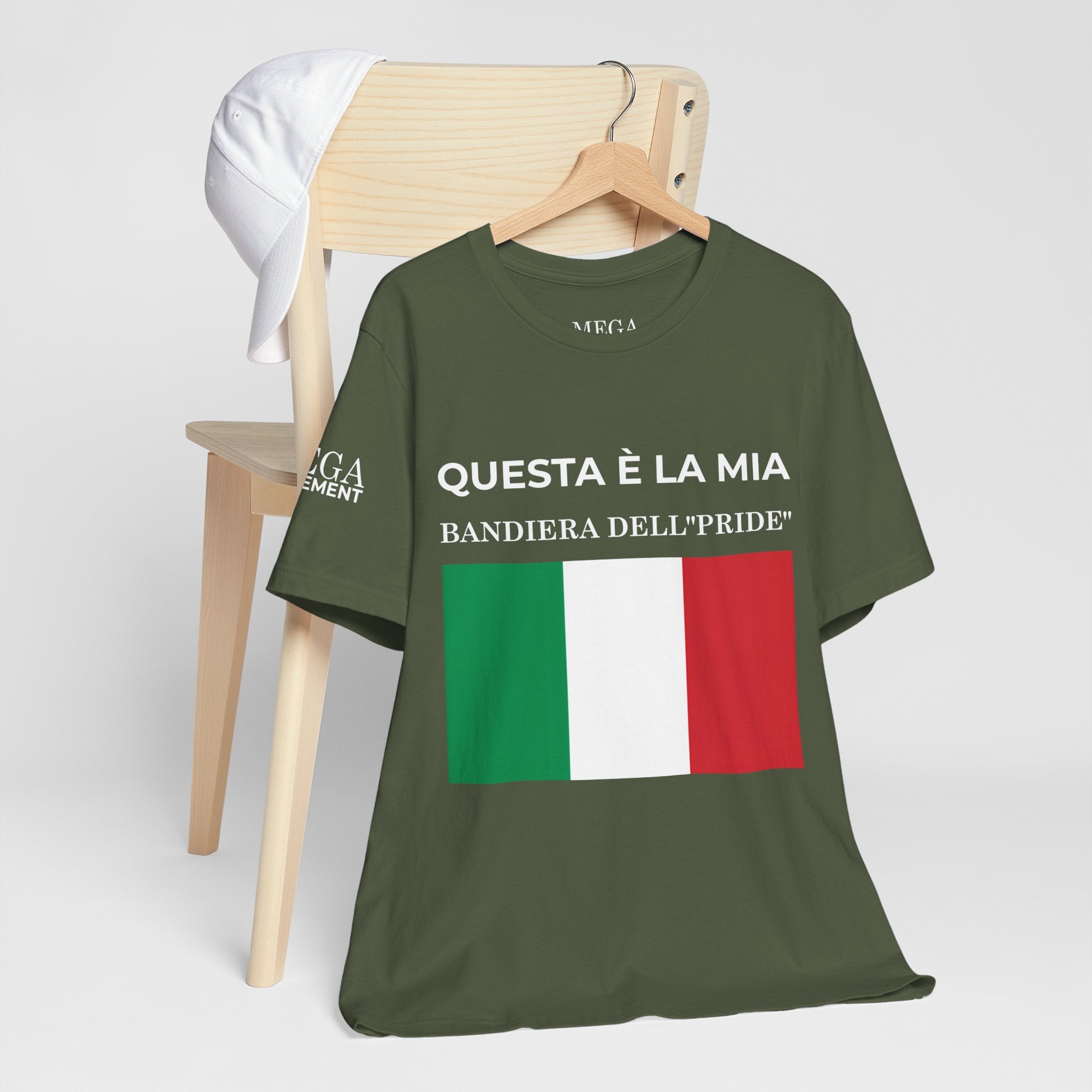 Italian Pride Flag Tee, Unisex Short Sleeve Shirt for Patriots, Patriot Apparel, Casual Wear, Gift Idea - Mega Movement