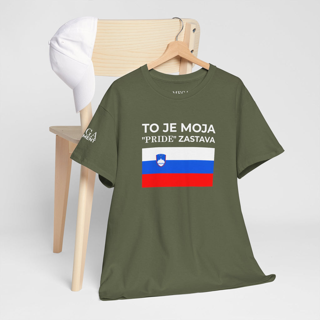 Slovenia Flag Tee ( Small Print ) — "To Je Moja Pride Zastava" Patriotic T-Shirt