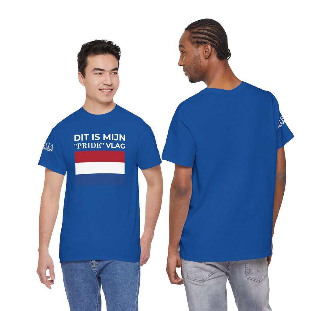 Dutch Pride Flag T-Shirt ( Small Print ) — "Dit Is Mijn 'Pride' Vlag" Cotton Tee