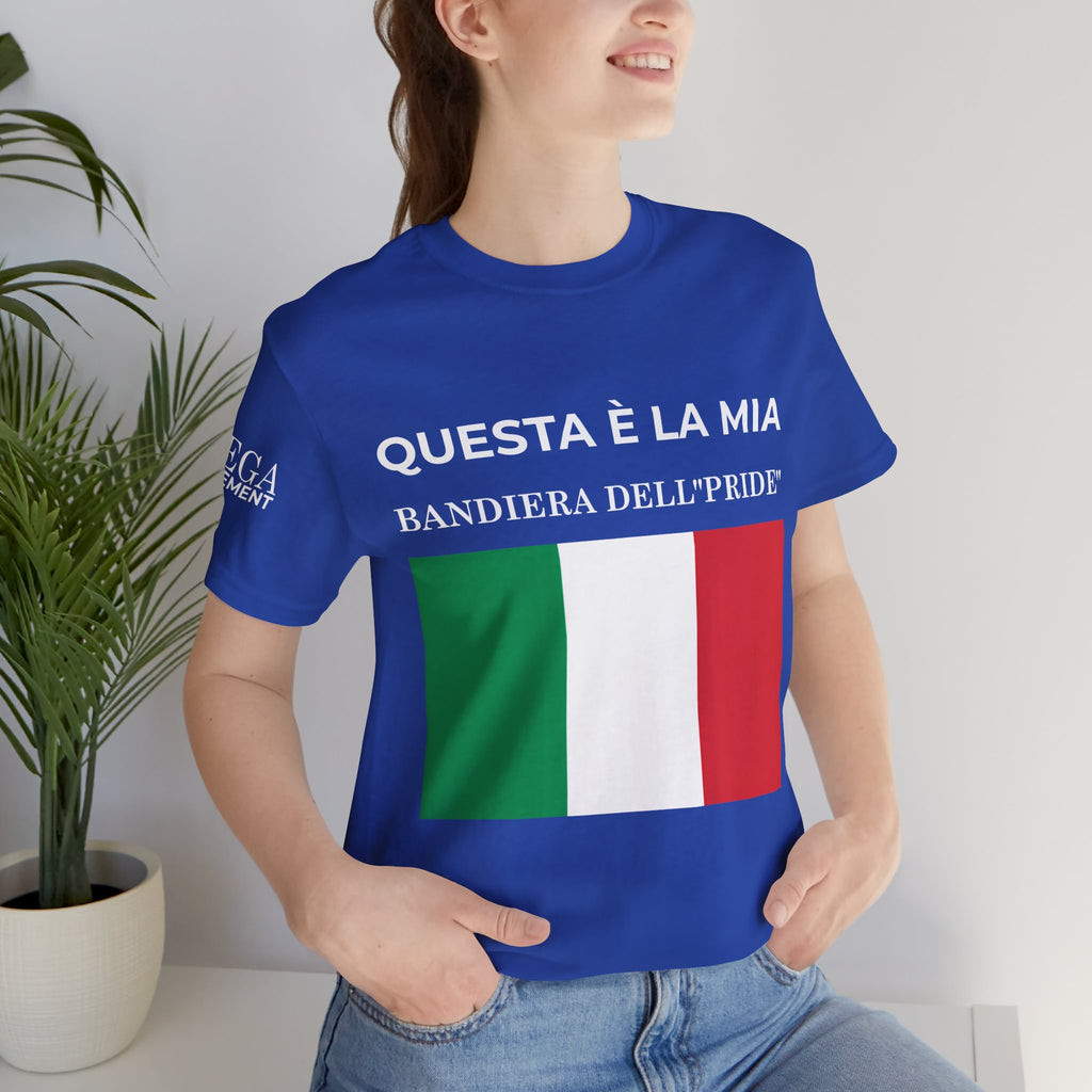 Italian Pride Flag Tee, Unisex Short Sleeve Shirt for Patriots, Patriot Apparel, Casual Wear, Gift Idea - Mega Movement