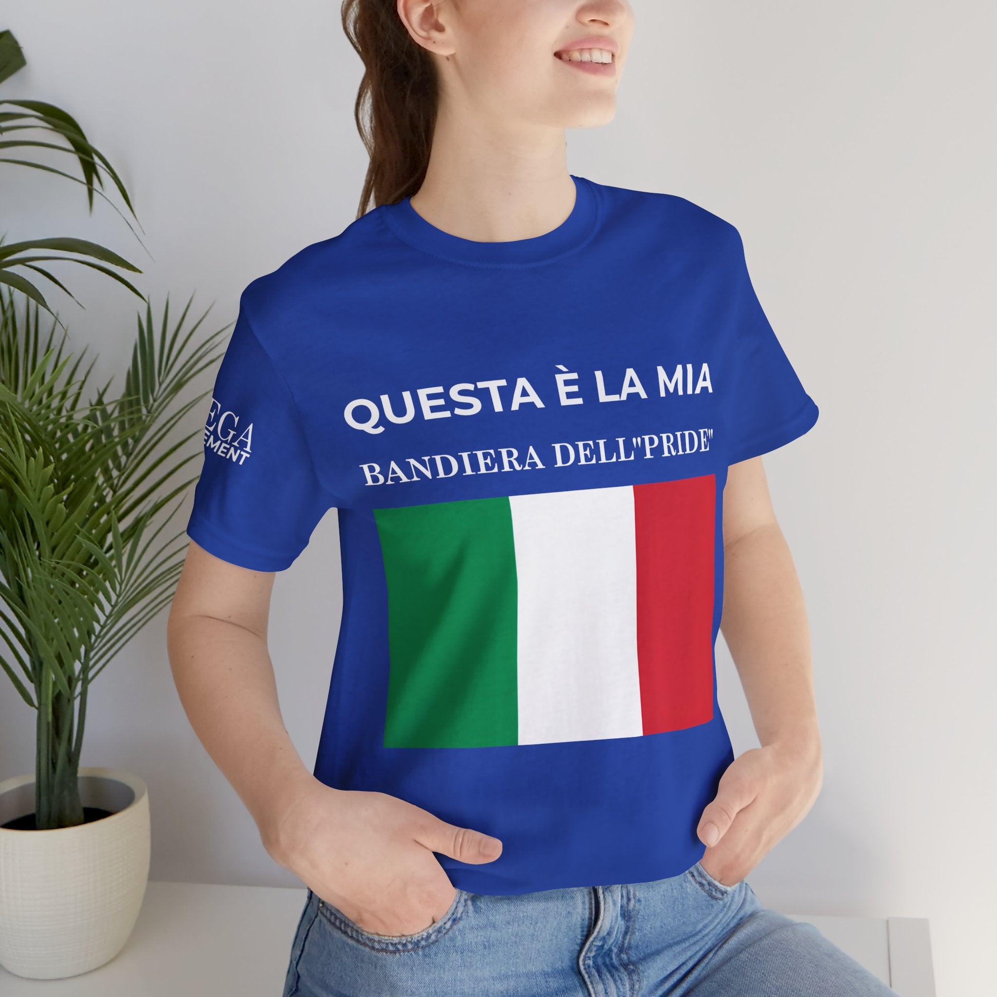 Italian Pride Flag Tee, Unisex Short Sleeve Shirt for Patriots, Patriot Apparel, Casual Wear, Gift Idea - Mega Movement