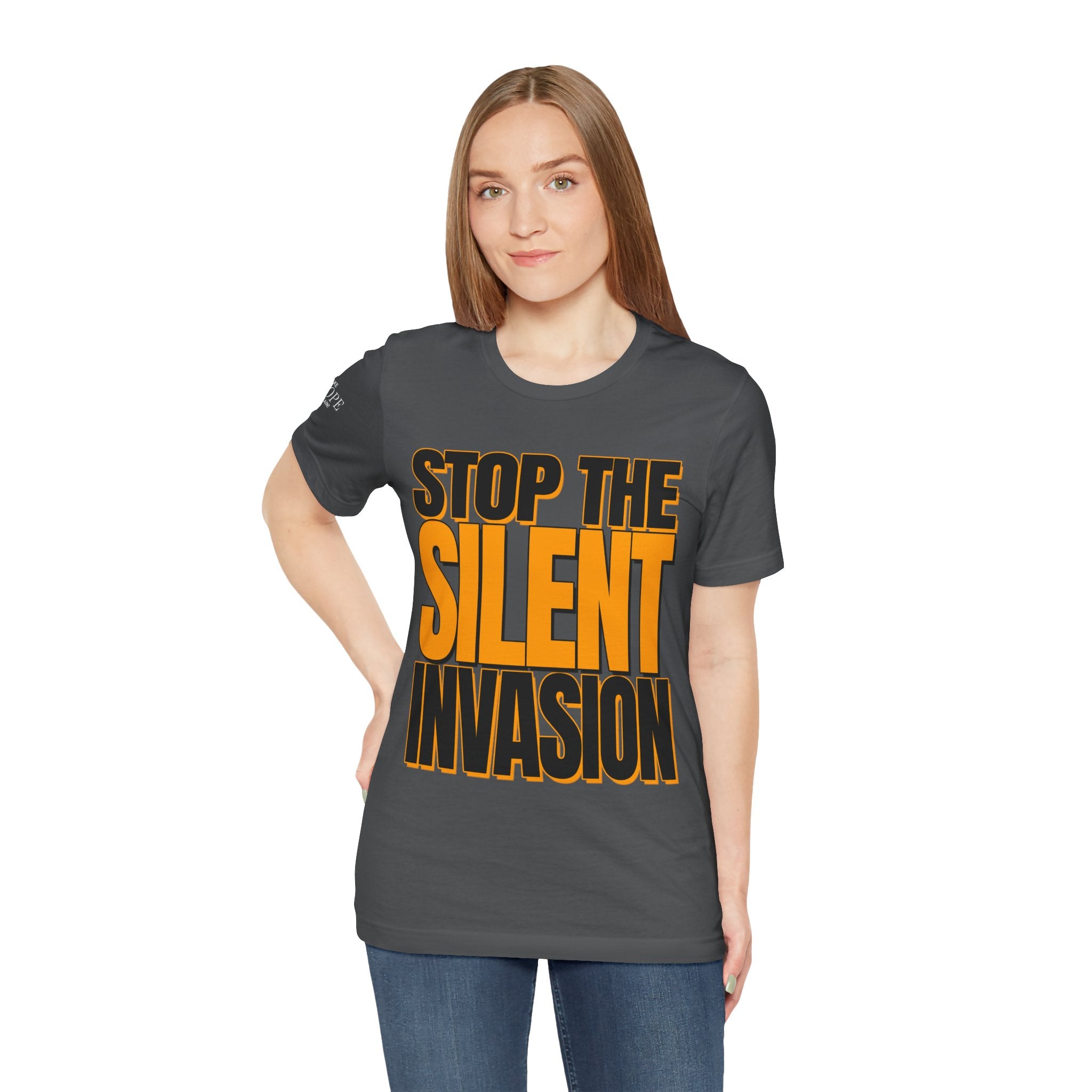 Stop the Silent Invasion Unisex Tee, Awareness Tee, Casual Wear, Protest Shirt, Gift for Activists, Modern Graphic Tee - Mega Movement