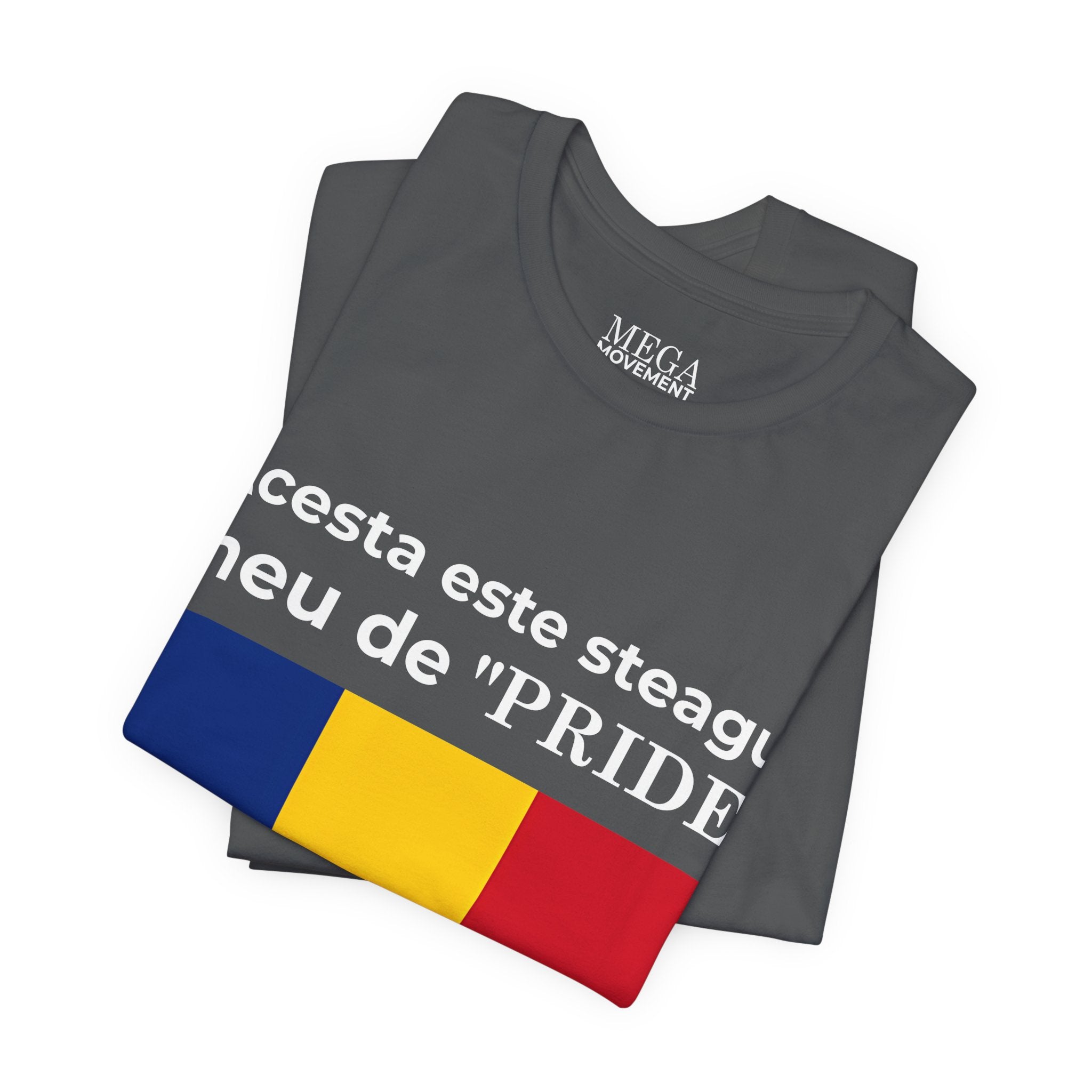 Romania Pride Flag Unisex Tee, Black Short Sleeve Shirt, Comfortable Casual Wear - Mega Movement
