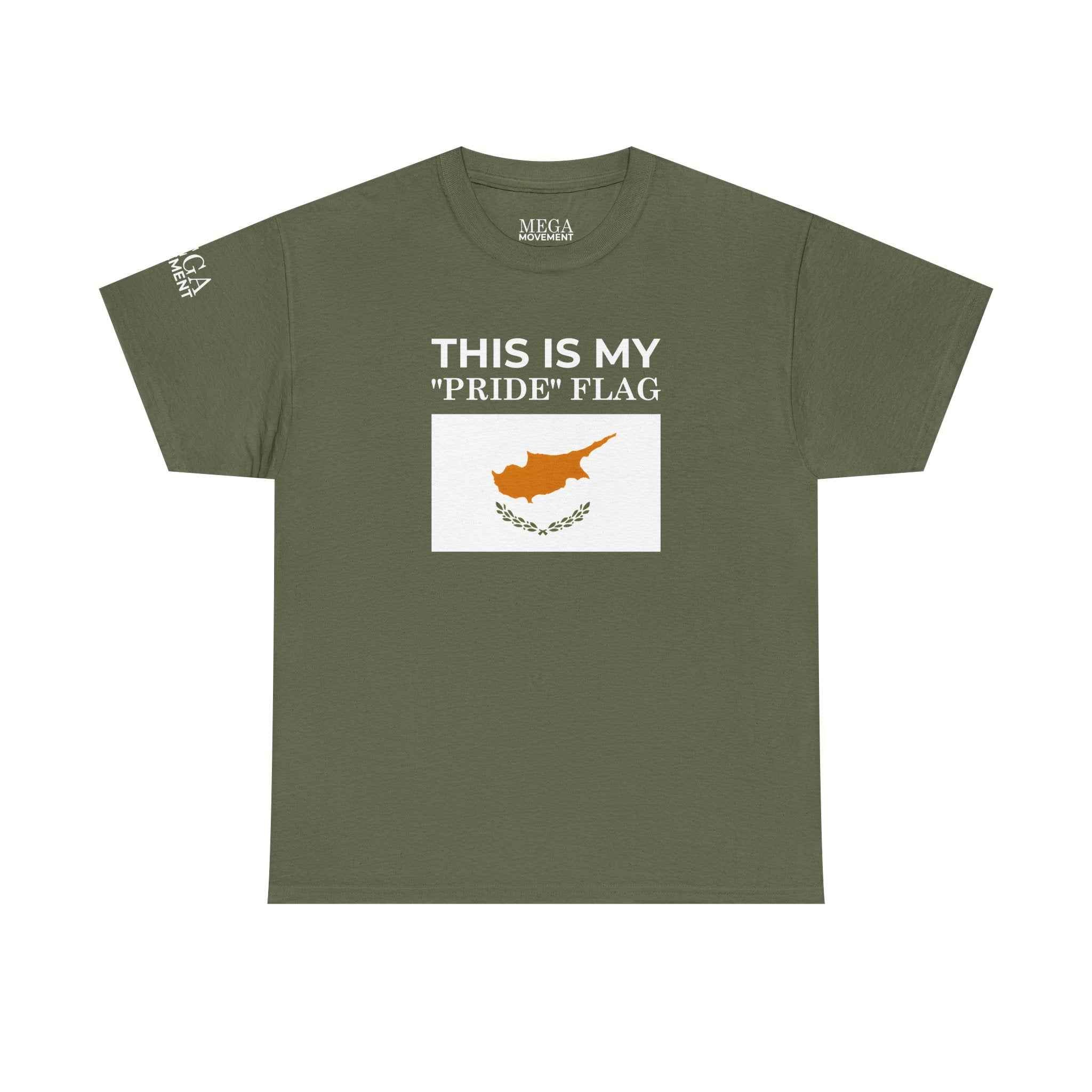 Cyprus Flag Tee ( Small Print ) - "This Is My 'Pride' Flag" Patriotic Cotton T-Shirt
