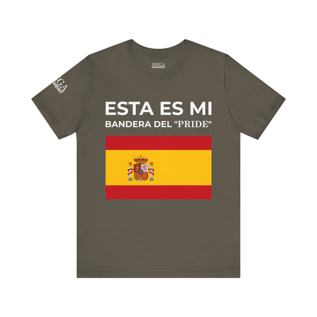 Spanish Pride Flag Tee, Unisex Short Sleeve Shirt, Festival Outfit, Celebration Wear, Casual Tee - Mega Movement
