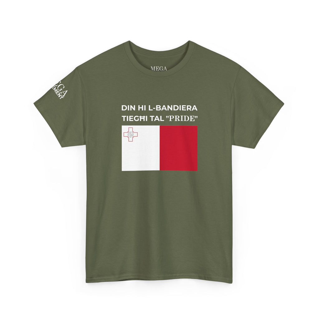 Malta Flag "Din Hi l-Bandiera Tieghi Tal 'Pride'" T-Shirt ( Small Print )
