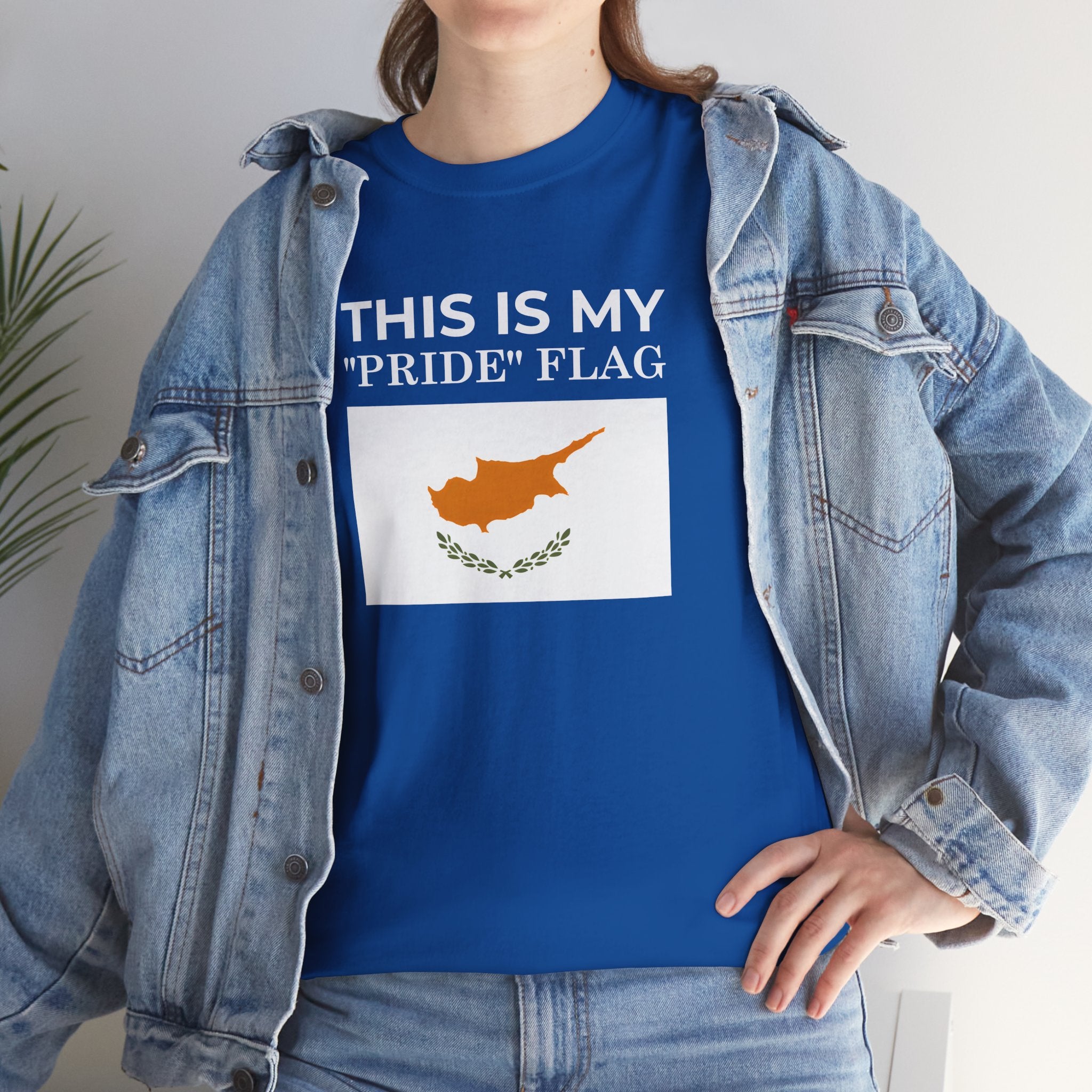 Cyprus Flag Tee ( Small Print ) - "This Is My 'Pride' Flag" Patriotic Cotton T-Shirt