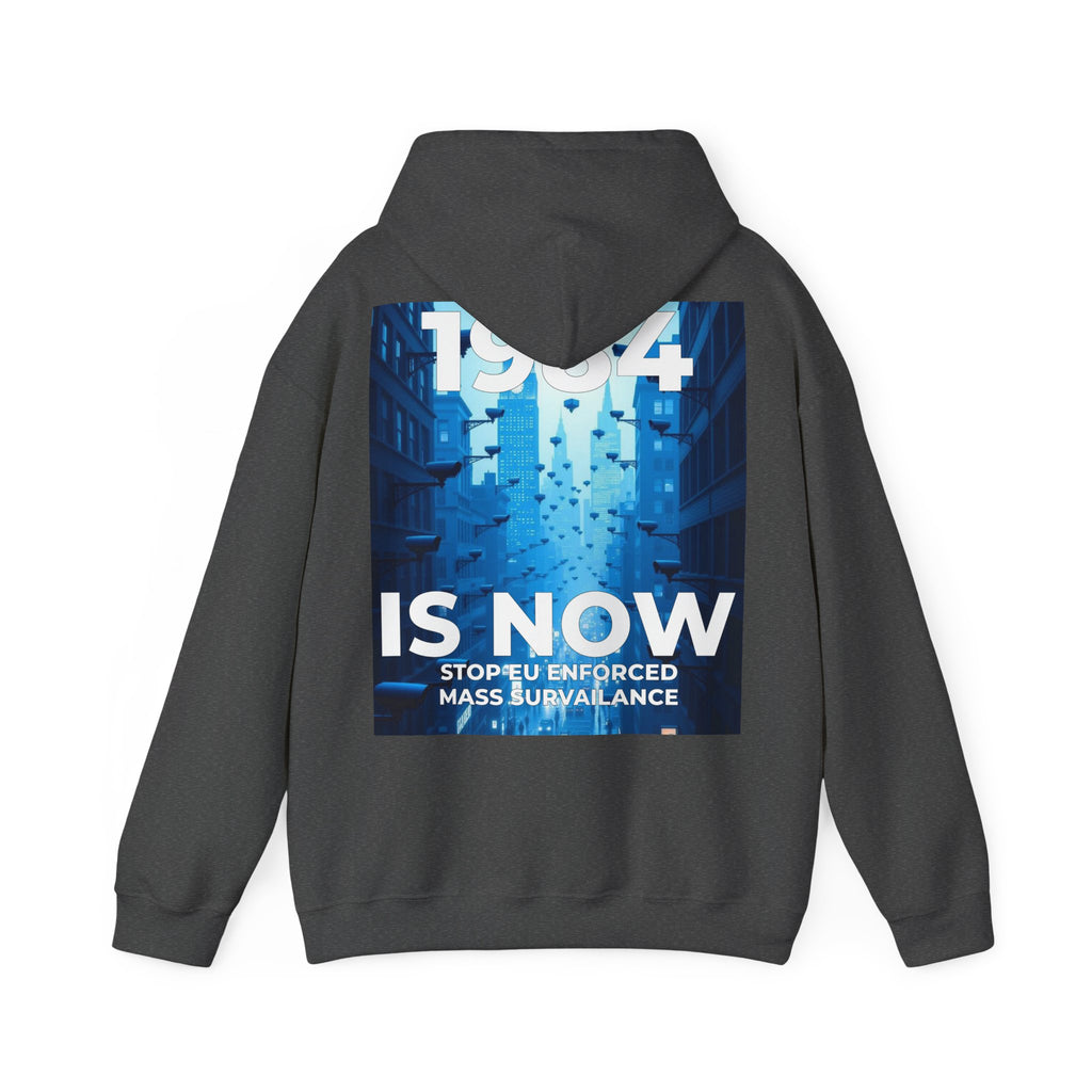 Mega Movement 1984 IS Now Unisex Heavy Blend Hoodie | Cozy Streetwear for Activists, Ideal for Gifts, Protest Wear, Casual Style, Comfy Fashion - Mega Movement
