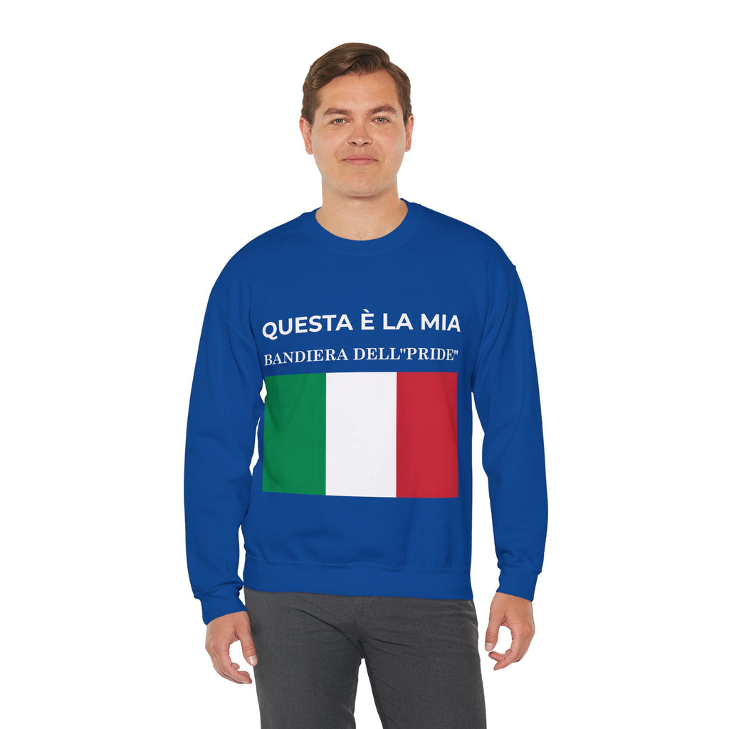 Italian Pride Flag Crewneck Sweatshirt, Comfortable Unisex Sweatshirt, Italian Pride Gift, Casual Everyday Wear - Mega Movement