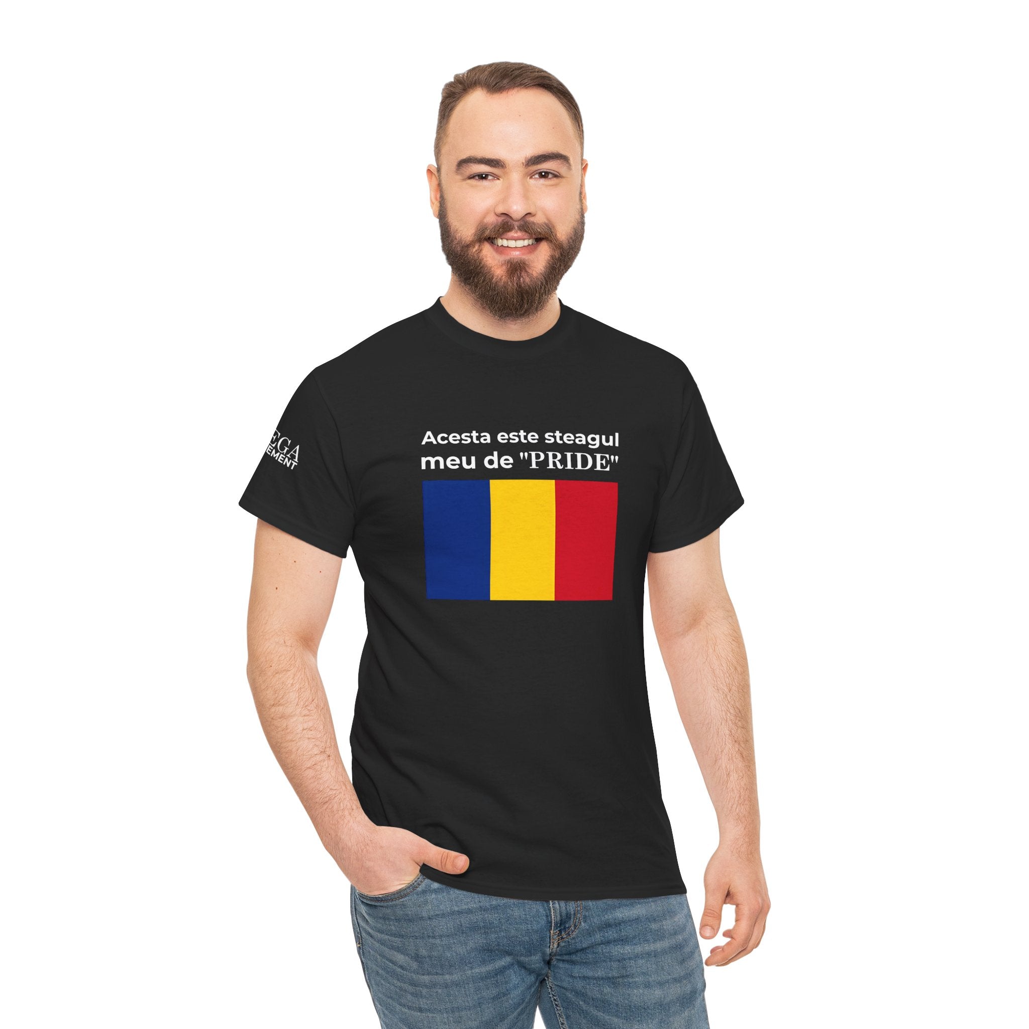 Romanian Flag Tee ( Small Print ) — "Acesta este steagul meu de 'PRIDE'" Cotton Shirt