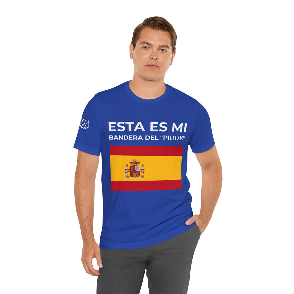 Spanish Pride Flag Tee, Unisex Short Sleeve Shirt, Festival Outfit, Celebration Wear, Casual Tee - Mega Movement