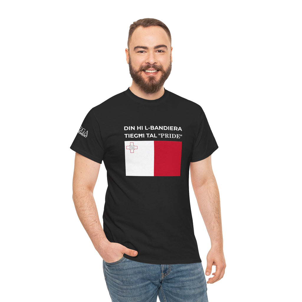 Malta Flag "Din Hi l-Bandiera Tieghi Tal 'Pride'" T-Shirt ( Small Print )