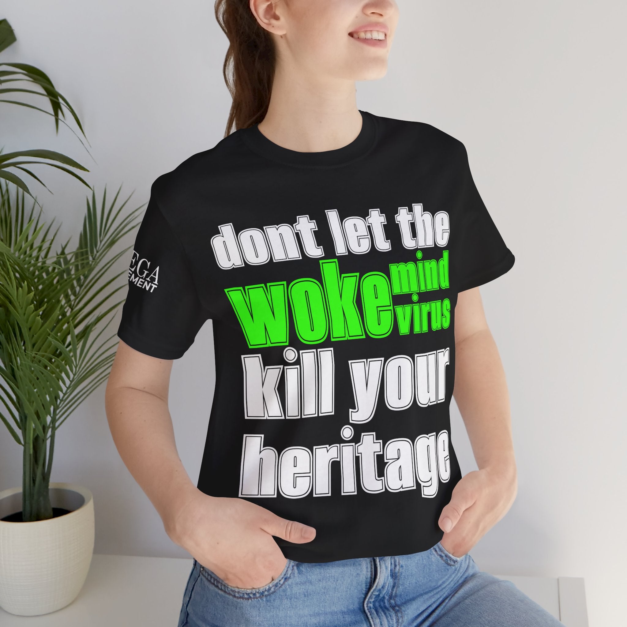 Woke Mind Virus Tee, Unisex Jersey Tee, Funny Statement T-Shirt, Gift for Activists, Casual Wear, Heritage Pride Shirt - Mega Movement