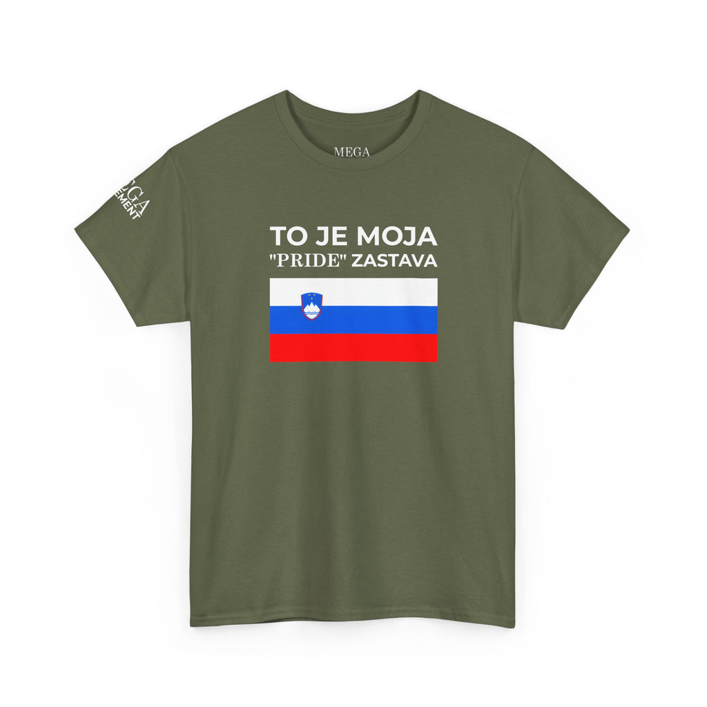 Slovenia Flag Tee ( Small Print ) — "To Je Moja Pride Zastava" Patriotic T-Shirt