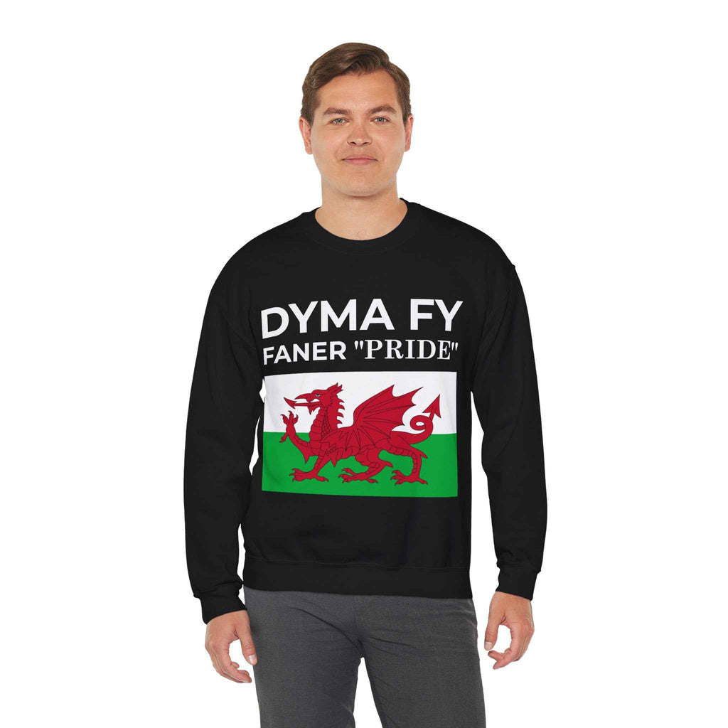 Welsh Pride Sweatshirt for Welsh Heritage Lovers, Unisex Cozy Crewneck, Perfect for Celebrations, Gifts, Casual Wear, Dyma Fy Design