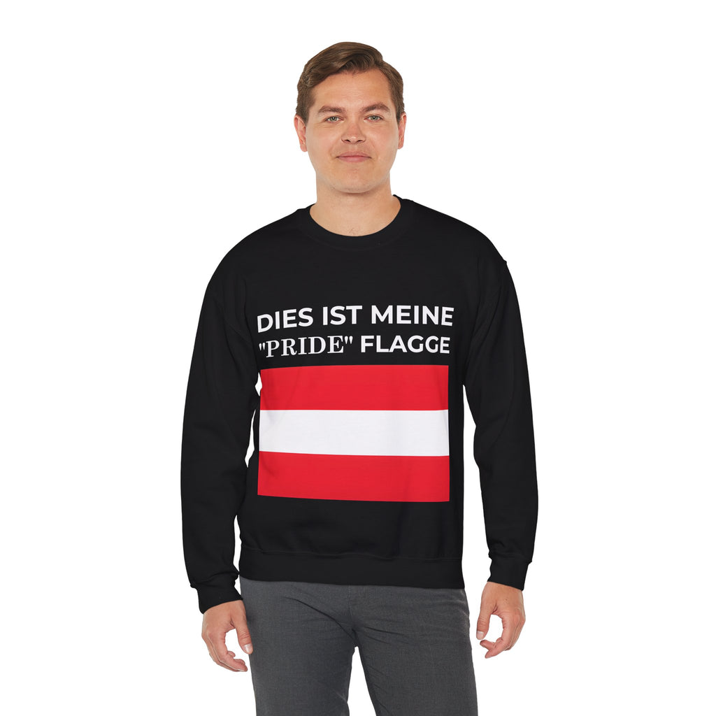 Austrian Pride Flag Crewneck Sweatshirt - Unisex Heavy Blend, Casual Clothing, Statement Sweatshirt - Mega Movement