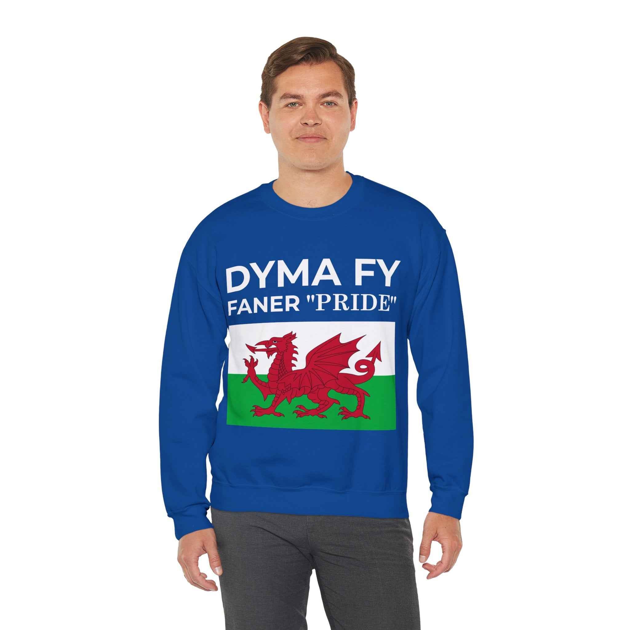 Welsh Pride Sweatshirt for Welsh Heritage Lovers, Unisex Cozy Crewneck, Perfect for Celebrations, Gifts, Casual Wear, Dyma Fy Design