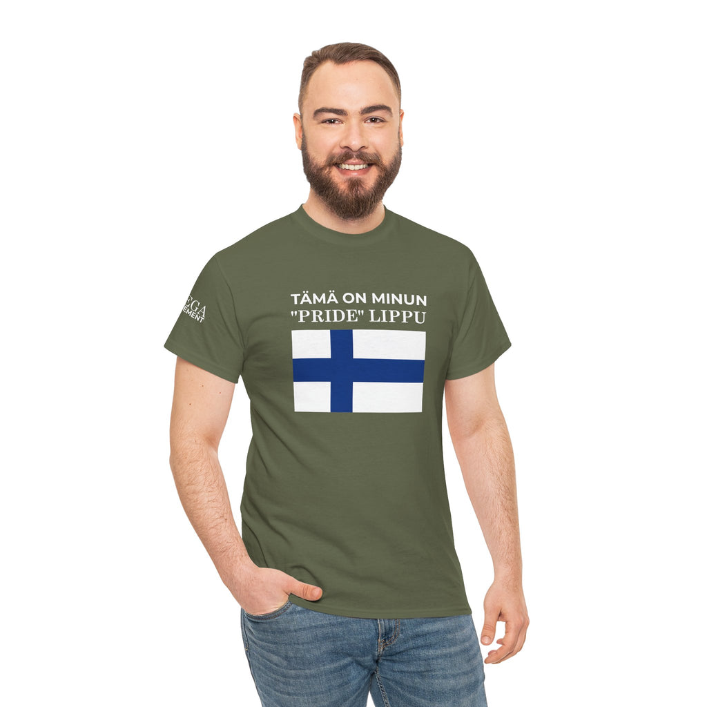 Finnish Flag T‑Shirt ( Small Print ) — “Tämä on minun 'pride' lippu” Patriotic Tee