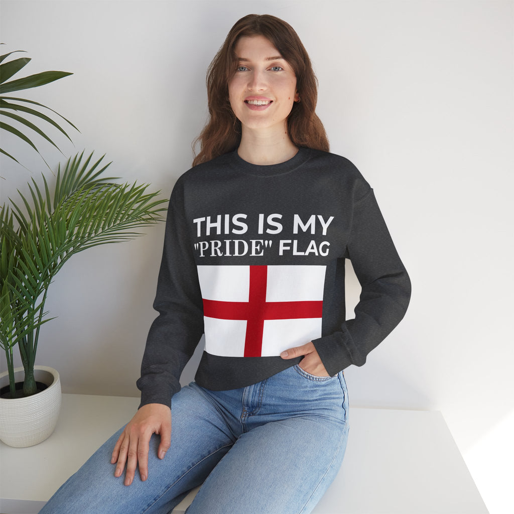 English Pride Flag Sweatshirt, Unisex Crewneck Sweatshirt, Statement Clothing - Mega Movement