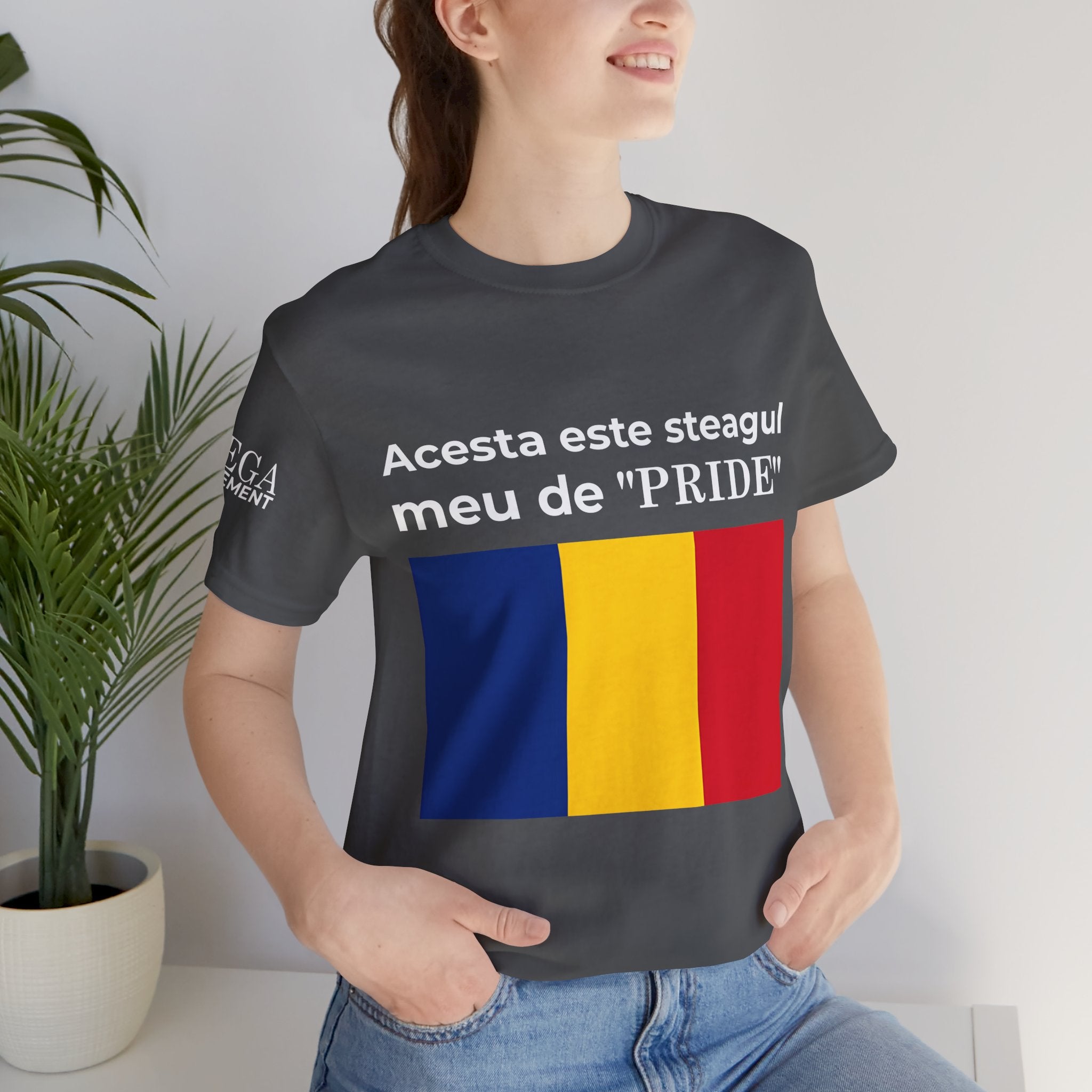 Romania Pride Flag Unisex Tee, Black Short Sleeve Shirt, Comfortable Casual Wear - Mega Movement