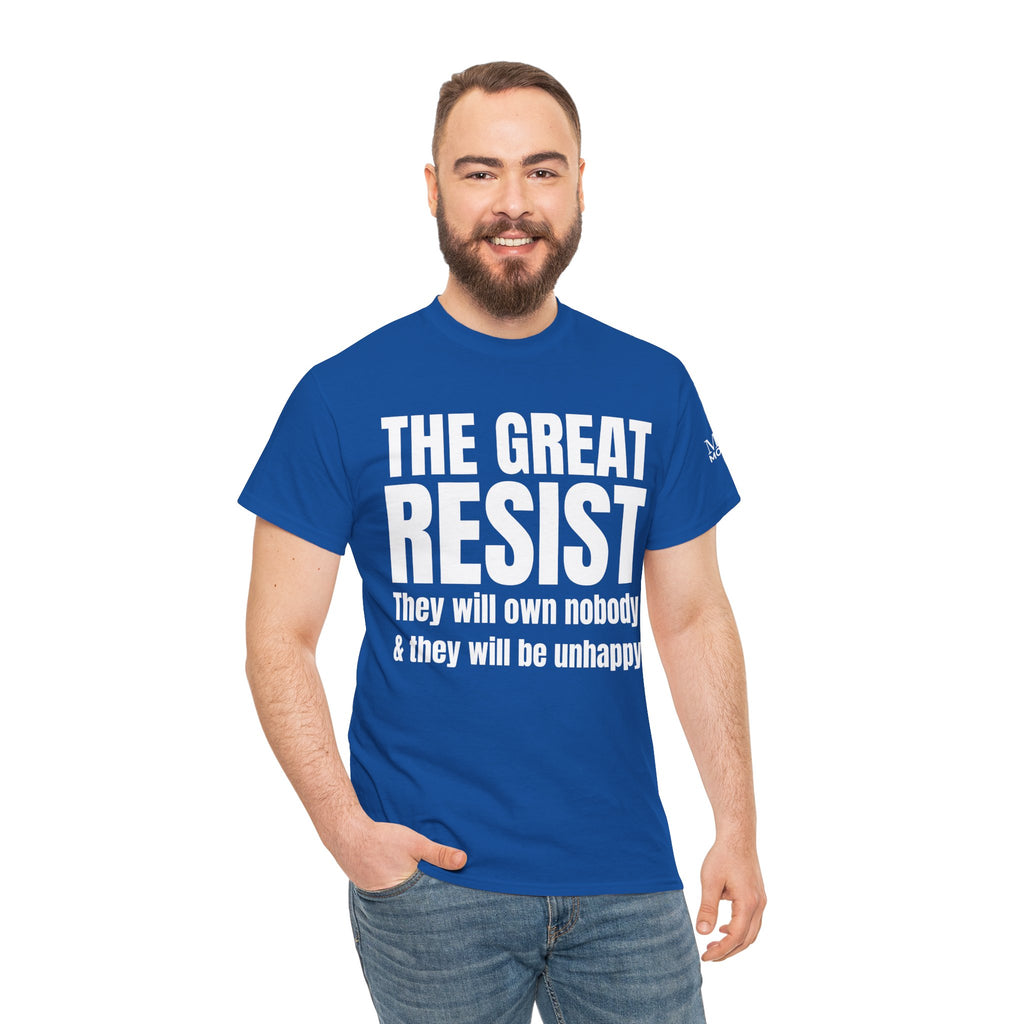 The Great Resist Casual Unisex Heavy Cotton Tee – Stand Against the W.E.F. Agenda - Mega Movement
