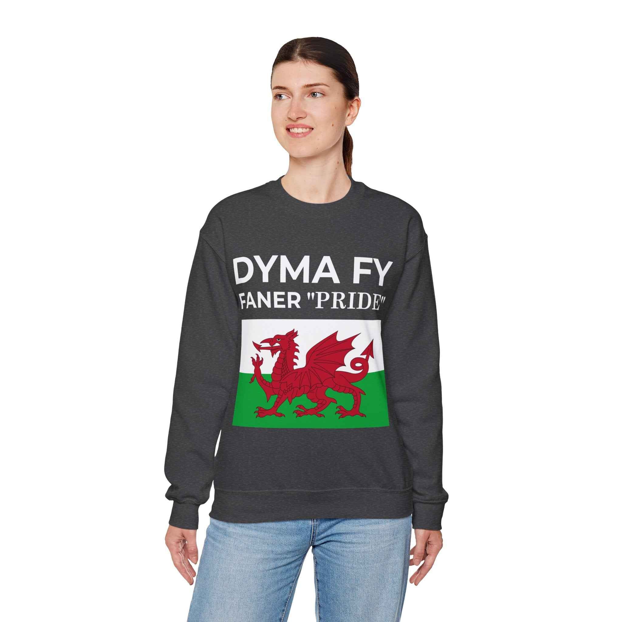 Welsh Pride Sweatshirt for Welsh Heritage Lovers, Unisex Cozy Crewneck, Perfect for Celebrations, Gifts, Casual Wear, Dyma Fy Design