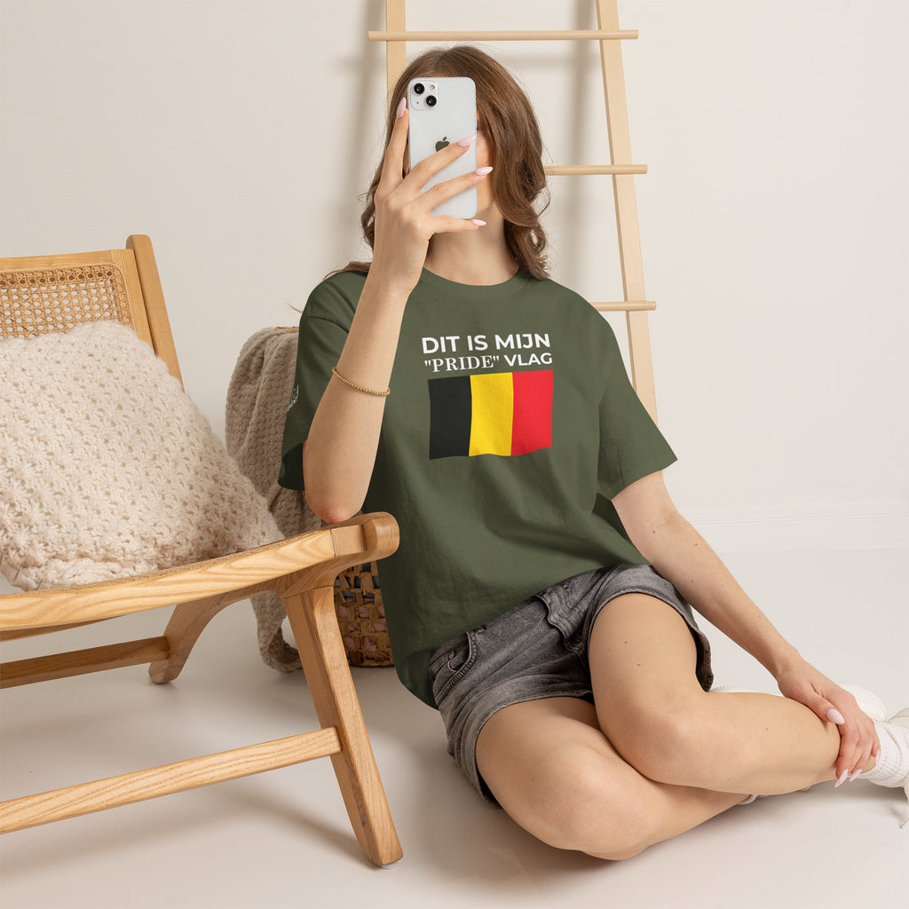 Belgian Pride Flag Unisex Tee ( Small Print )- Celebrate Patriotism, Casual Wear, Gift for Allies
